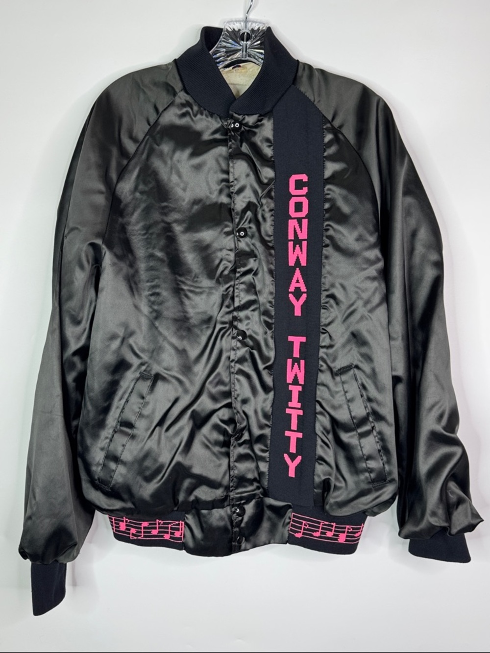 Vintage West Ark Conway Twitty Black Satin Hello Darling Jacket Size Large